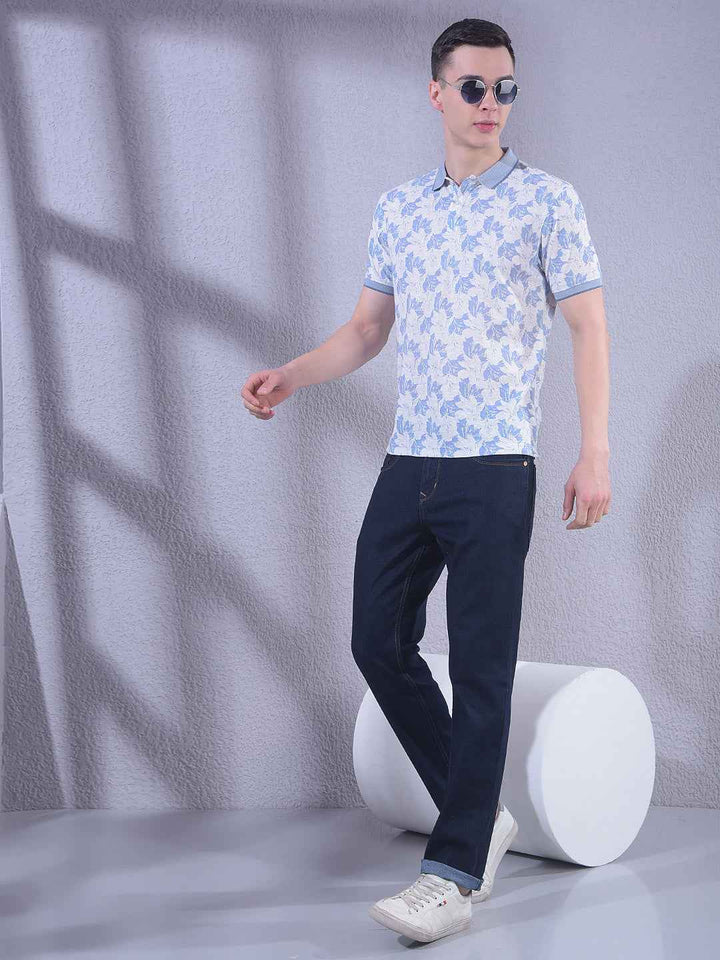 Blue Floral Print T-Shirt