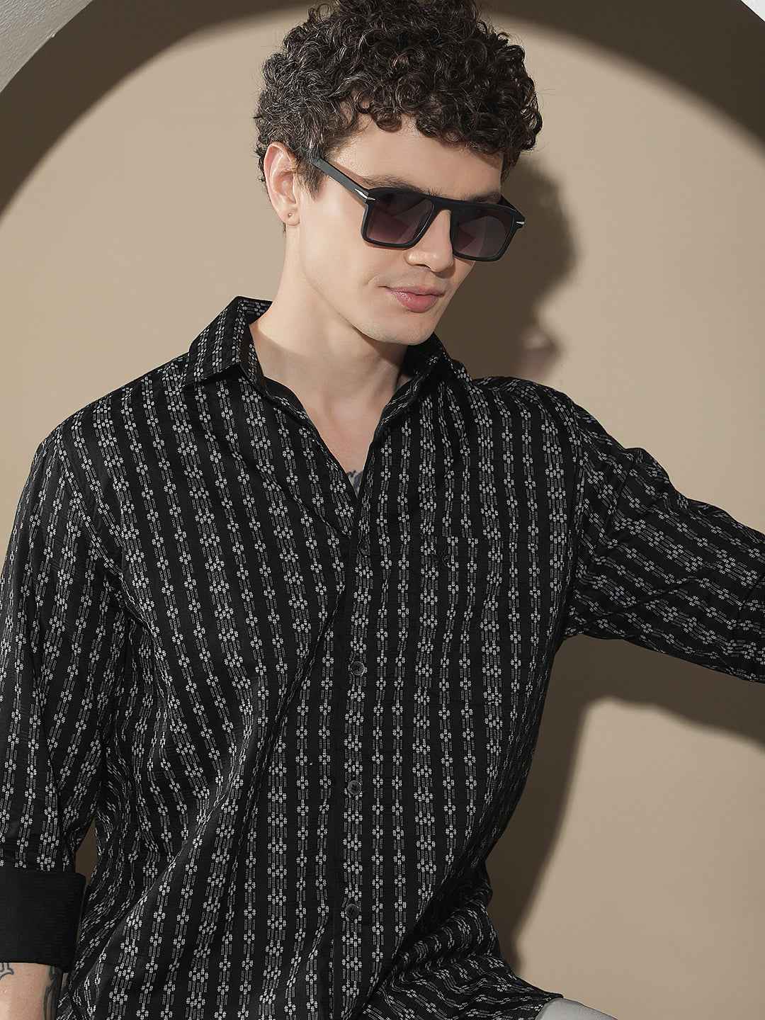 Black Printed 100% Cotton Shirt