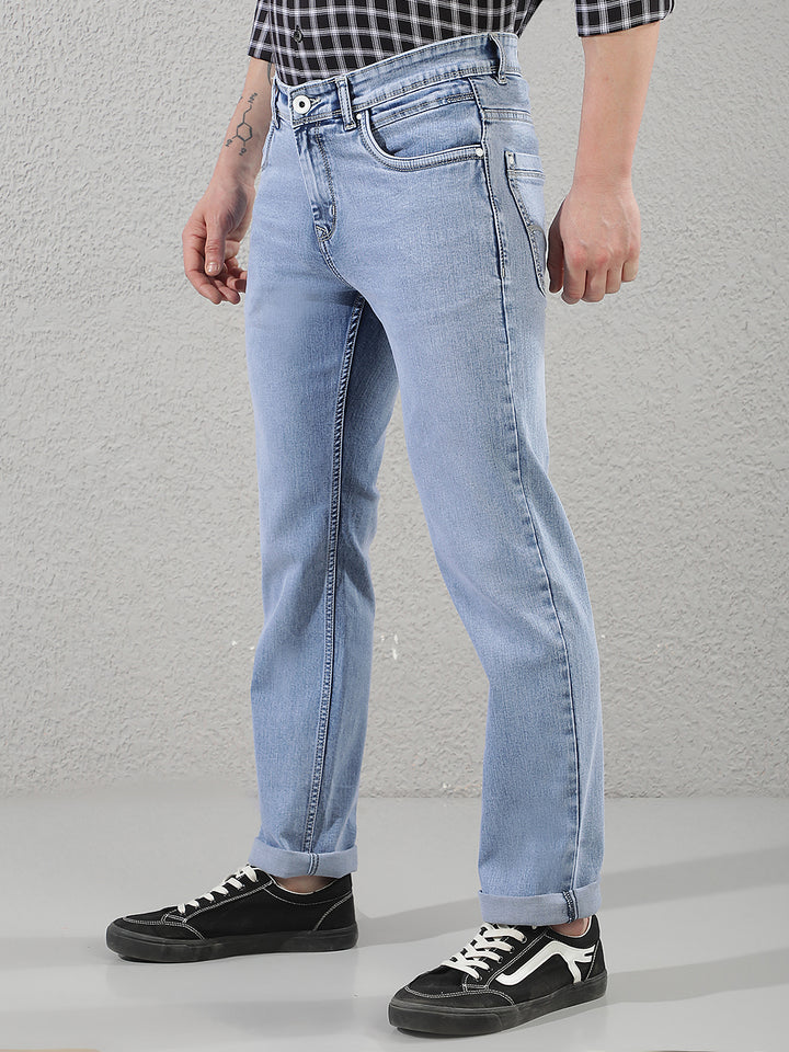 Sky Blue Straight Jeans