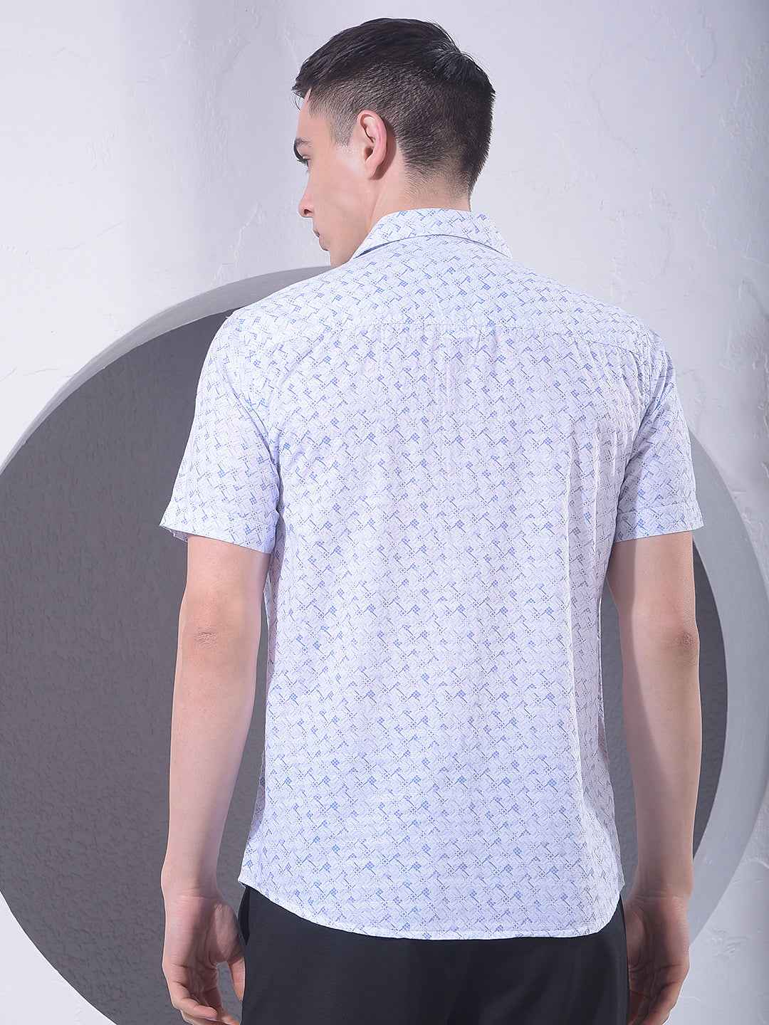 Blue Modern Print Shirt