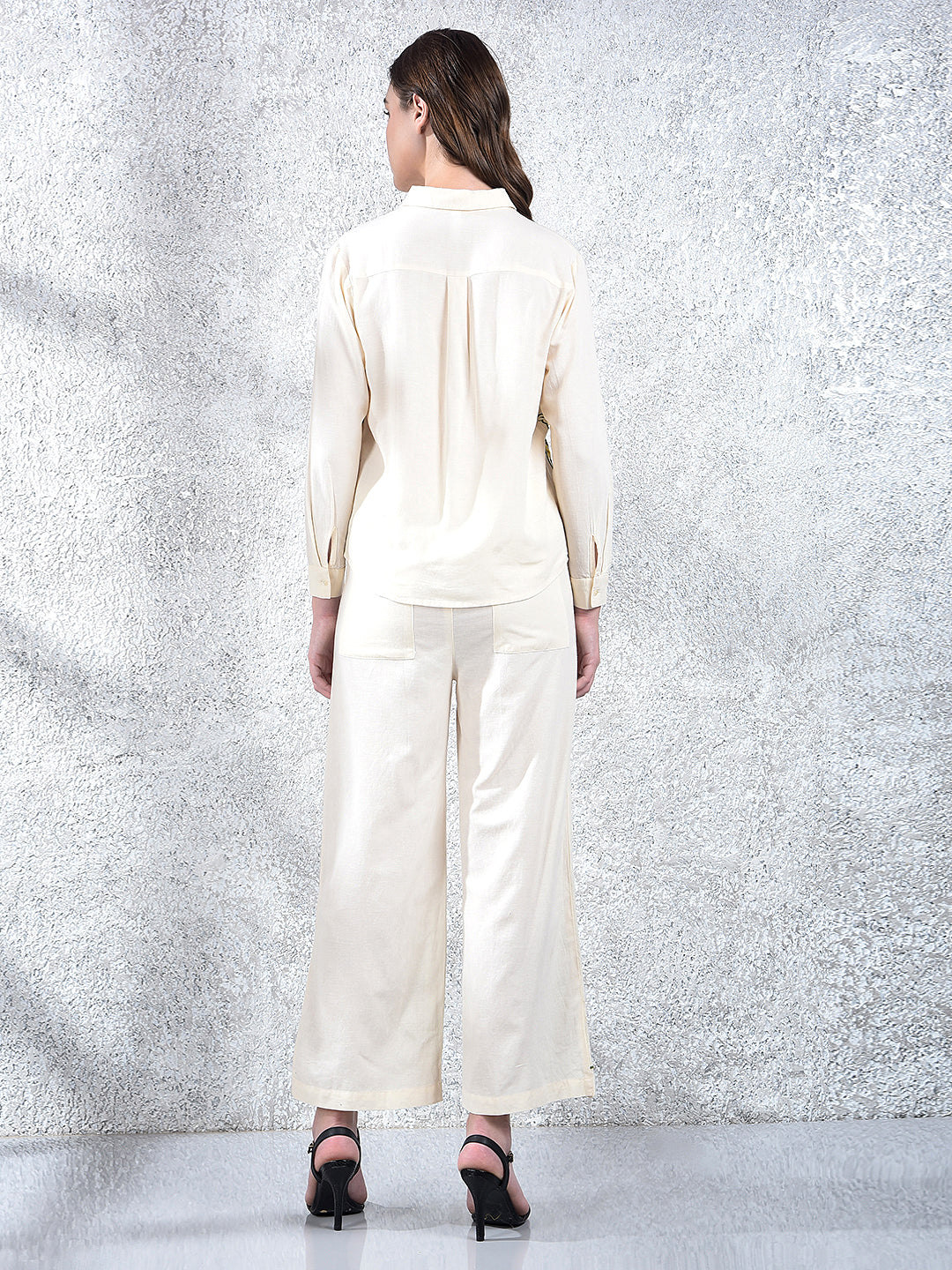 Cream Embroidered Co-Ord Set