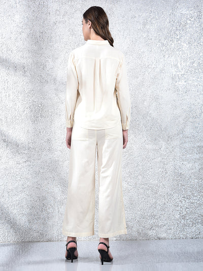 Cream Embroidered Co-Ord Set