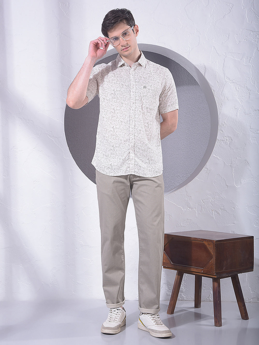 Khaki Straight Knitted Trousers