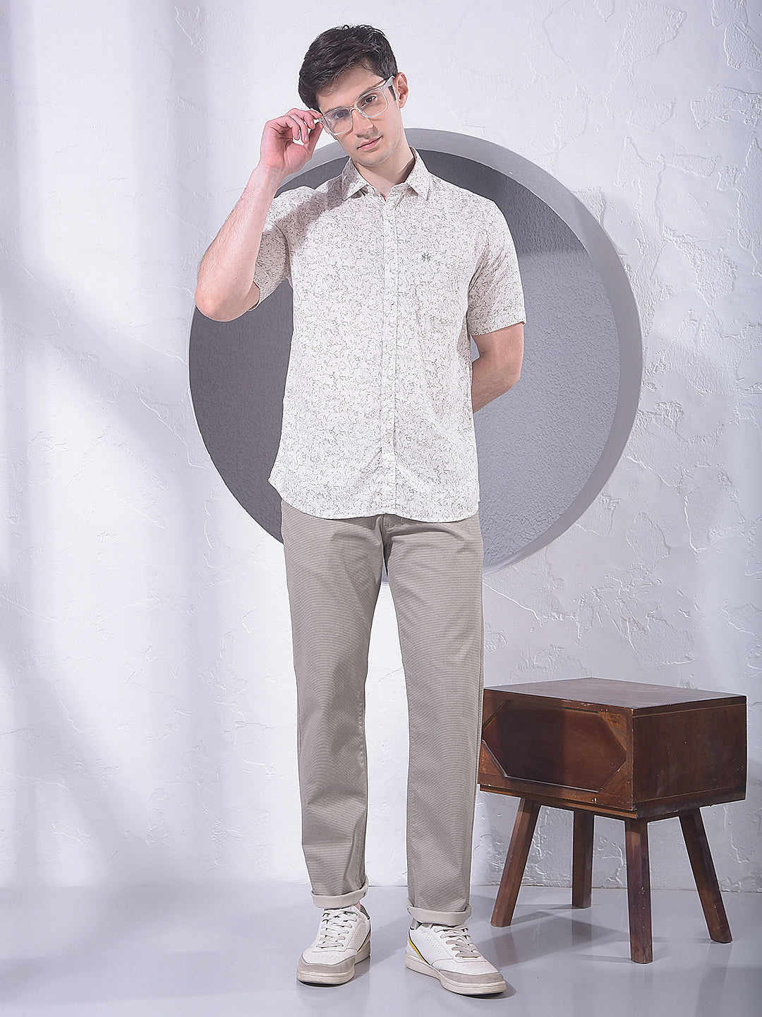 Khaki Straight Knitted Trousers