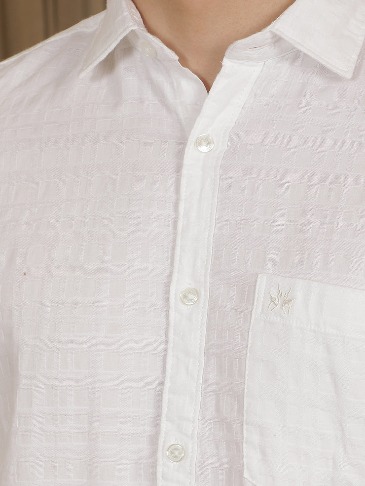 White Printed 100% Cotton Shirt