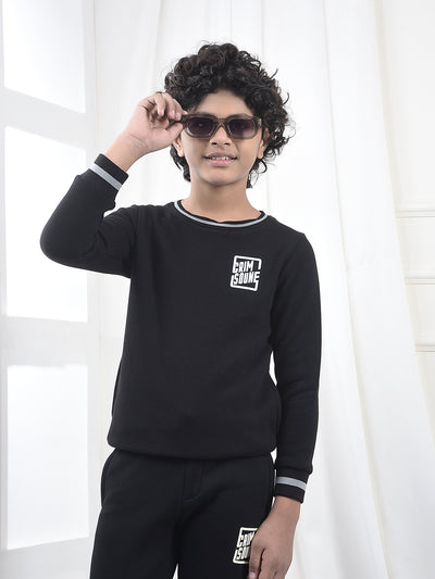 Black Graphic Print Sweatshirt