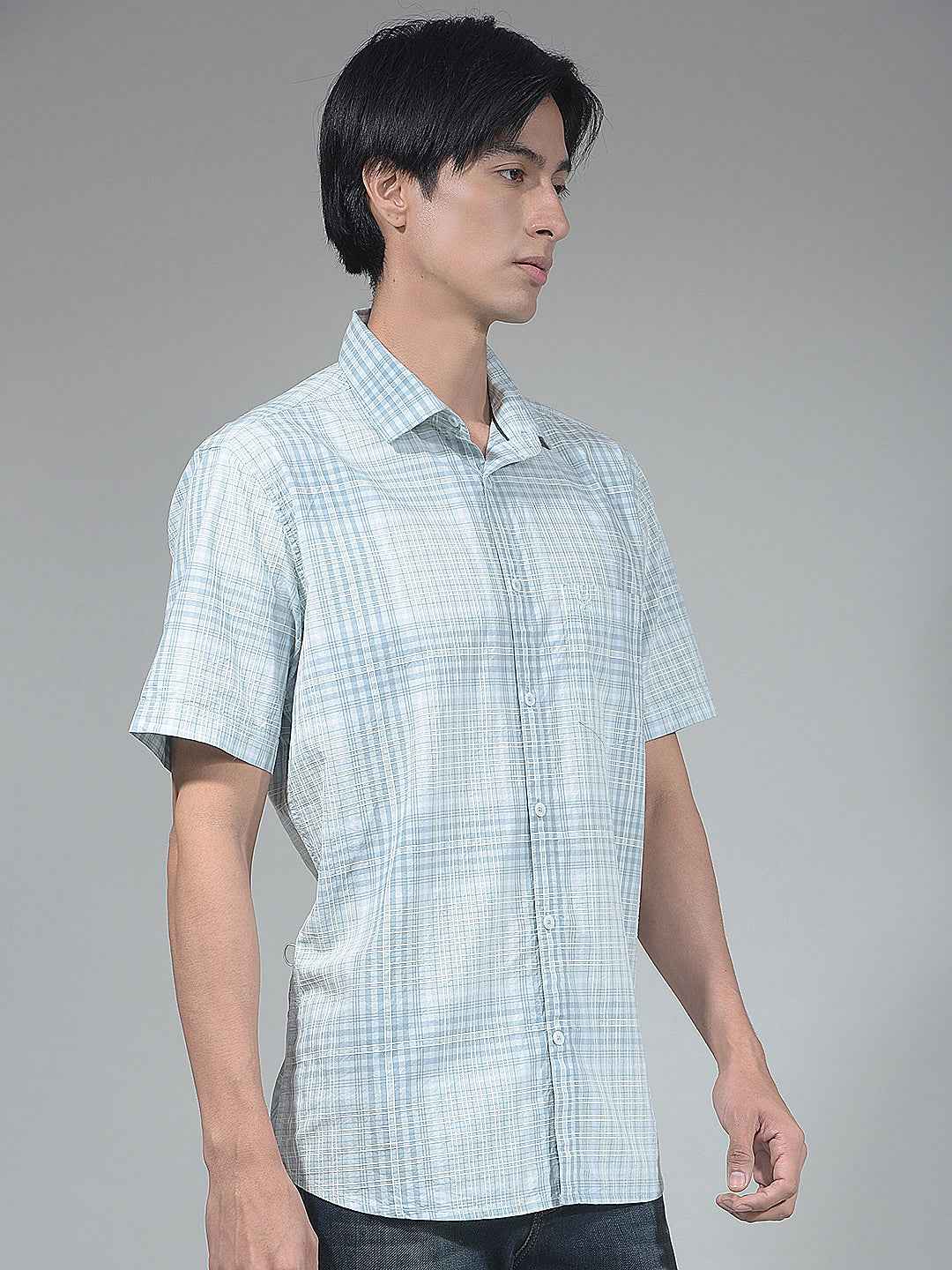 Green Checked 100% Cotton Shirt