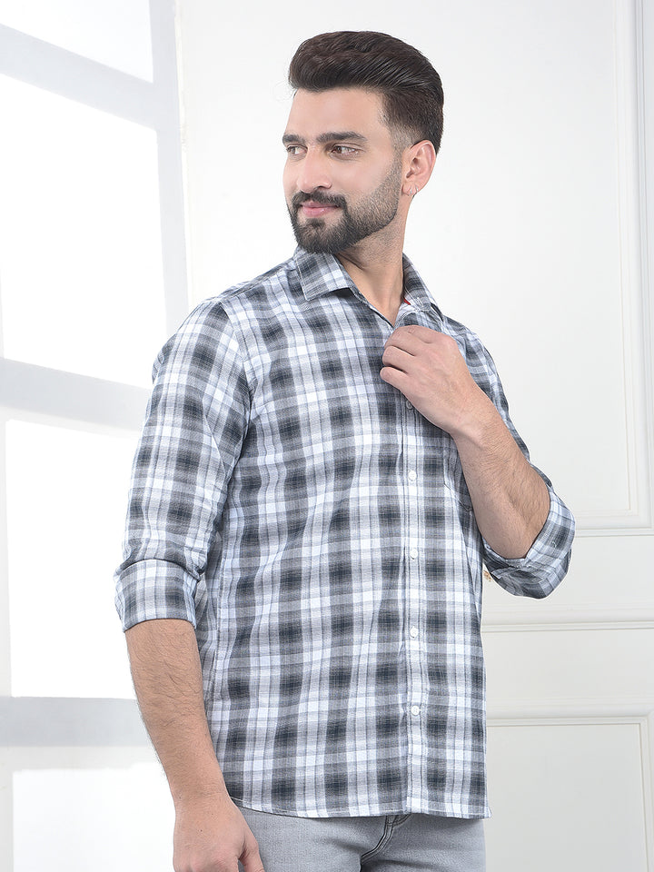 Black Checked 100% Cotton Shirt