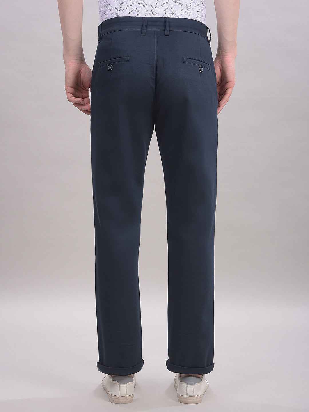 Navy Blue Straight Trousers