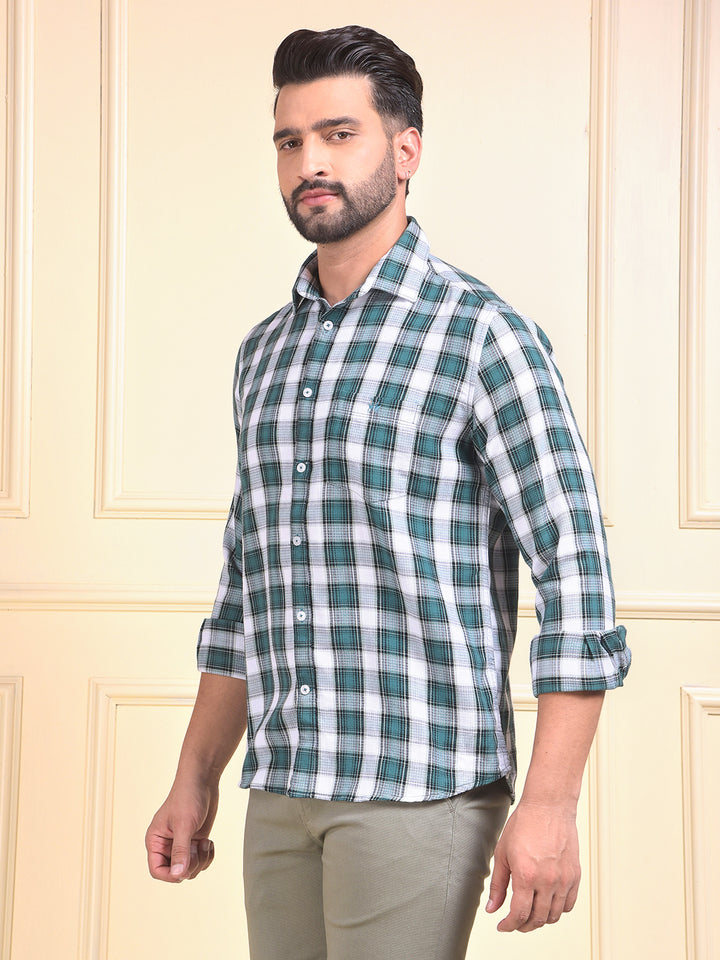 Green Checked 100% Cotton Shirt