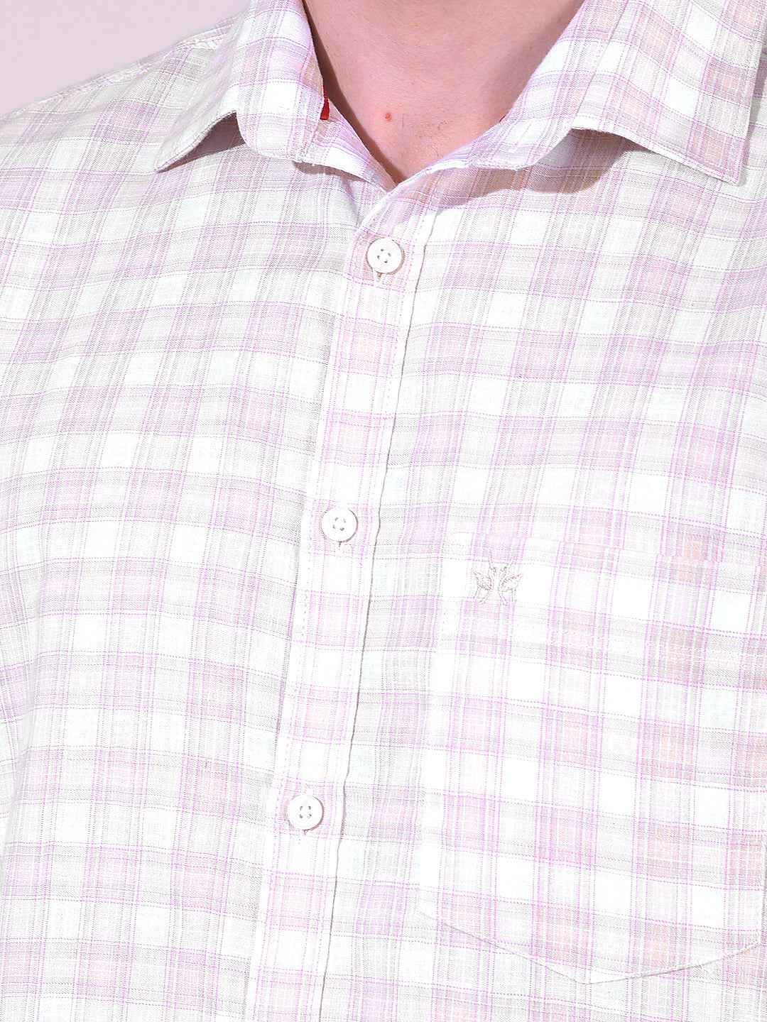 Yellow Checked 100% Cotton Shirt