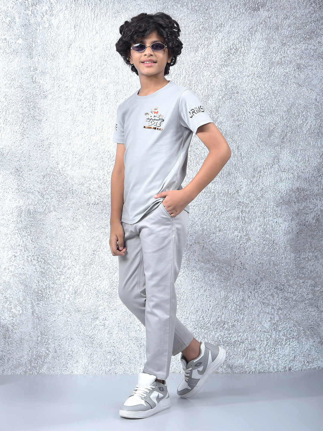 Grey Typographic Print T-Shirt