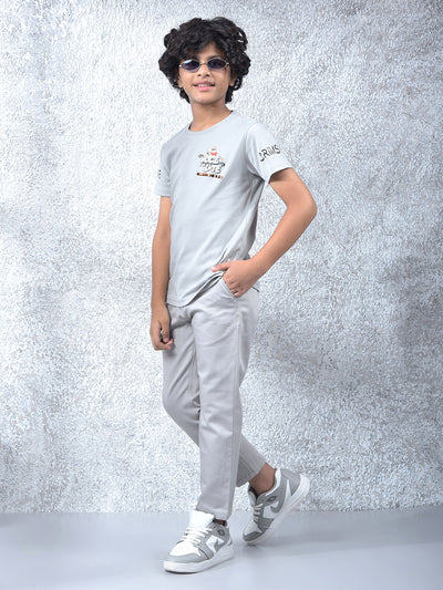 Grey Typographic Print T-Shirt