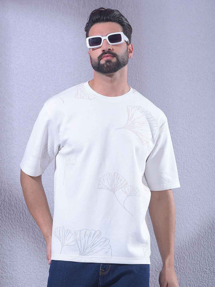 White Jacquard Oversize T-Shirt