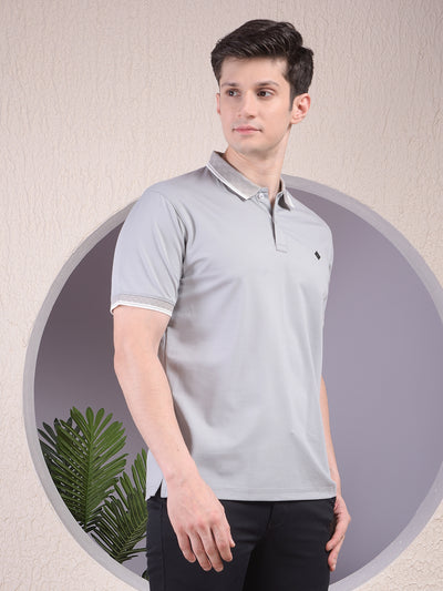 Grey Polo-Neck T-Shirt