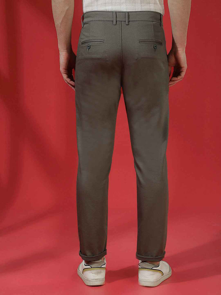 Olive Green Stretch Smart Trousers