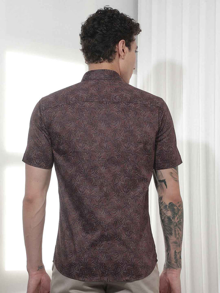 Wine Botanical Print Shirt
