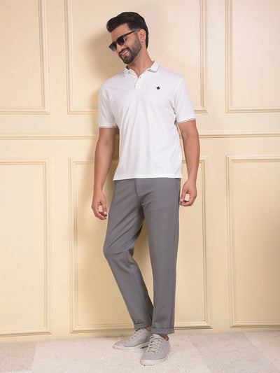 White Polo Neck T-Shirt