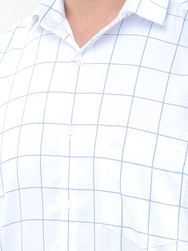 White Checked 100% Cotton Shirt