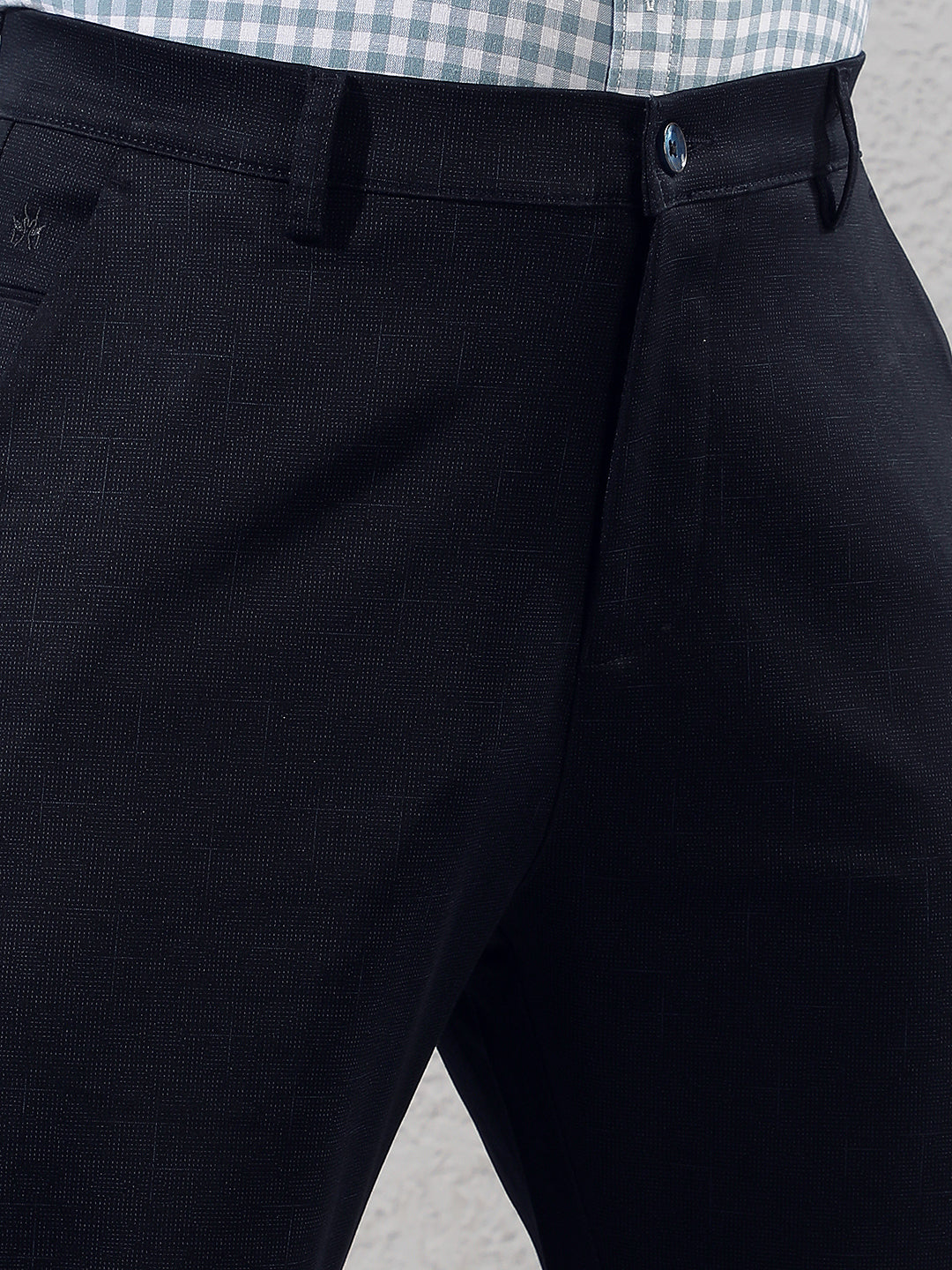 Navy Blue Printed Trousers