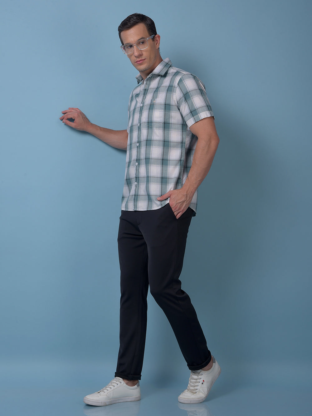 Soft-Hue Black Textured Trousers