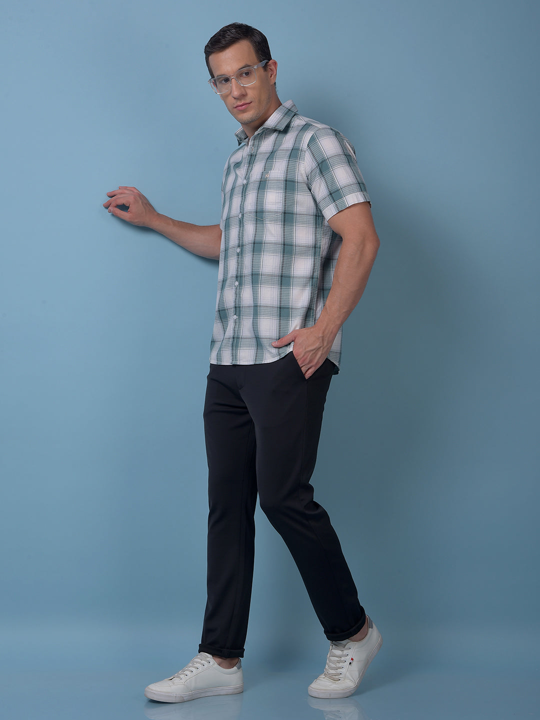 Soft-Hue Black Textured Trousers