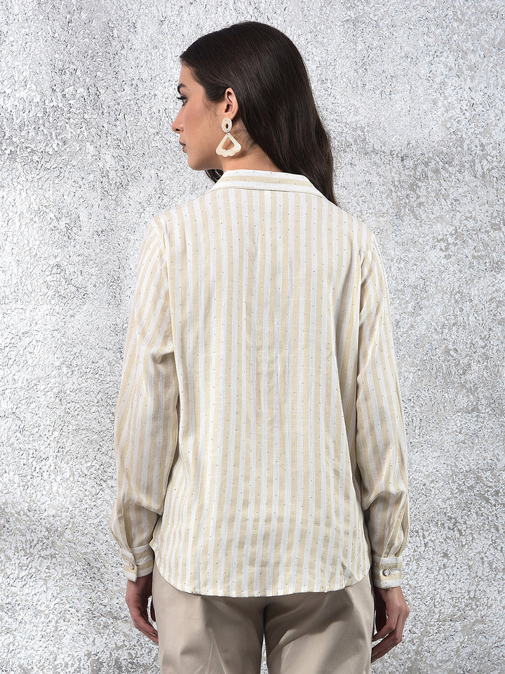 Champagne Striped Shine Shirt