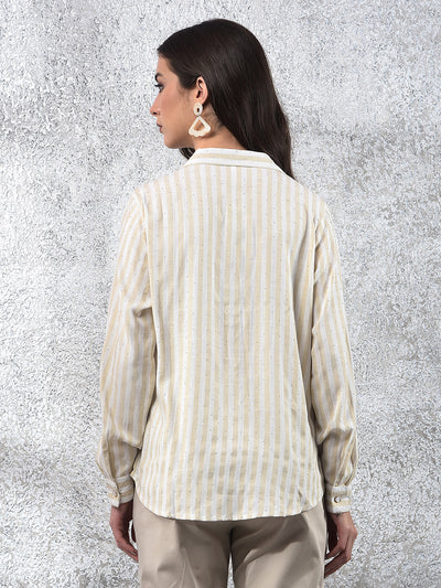 Champagne Striped Shine Shirt