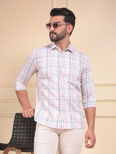 Pink Checked 100% Cotton Shirt