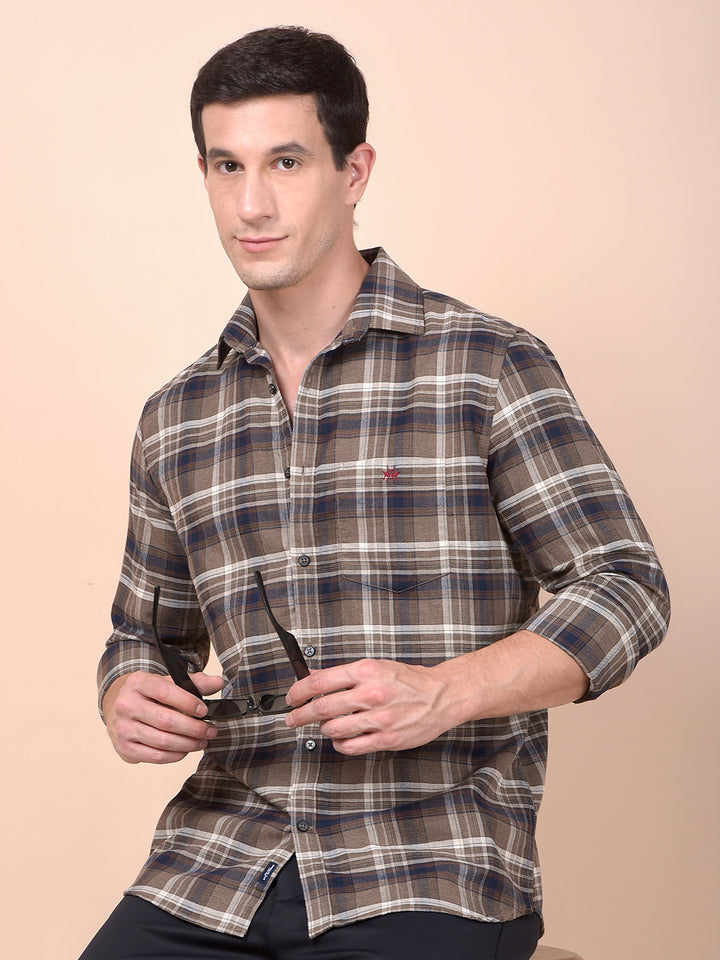 Brown Checked Shirt