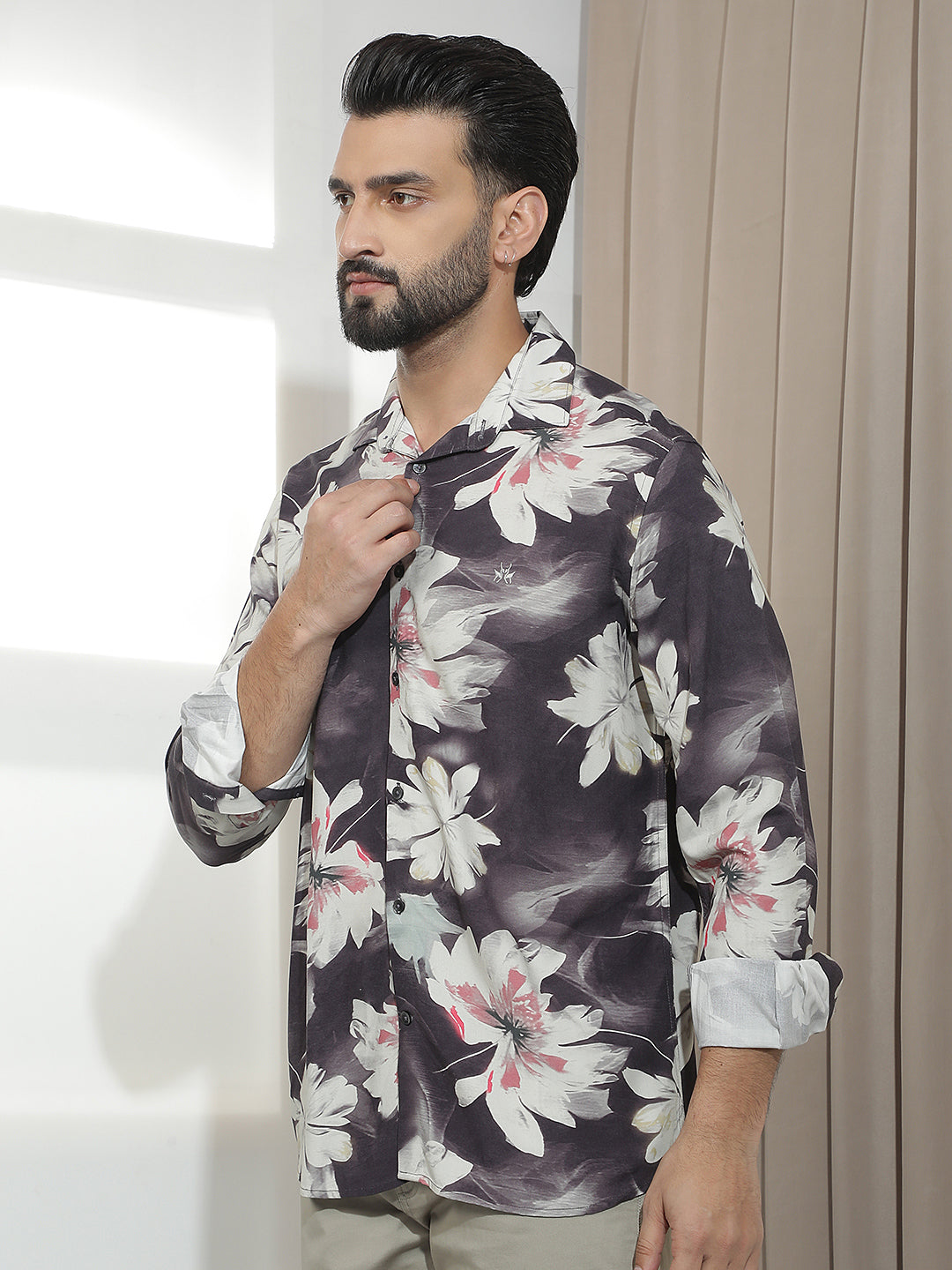 Multi-Color Floral Print Shirt