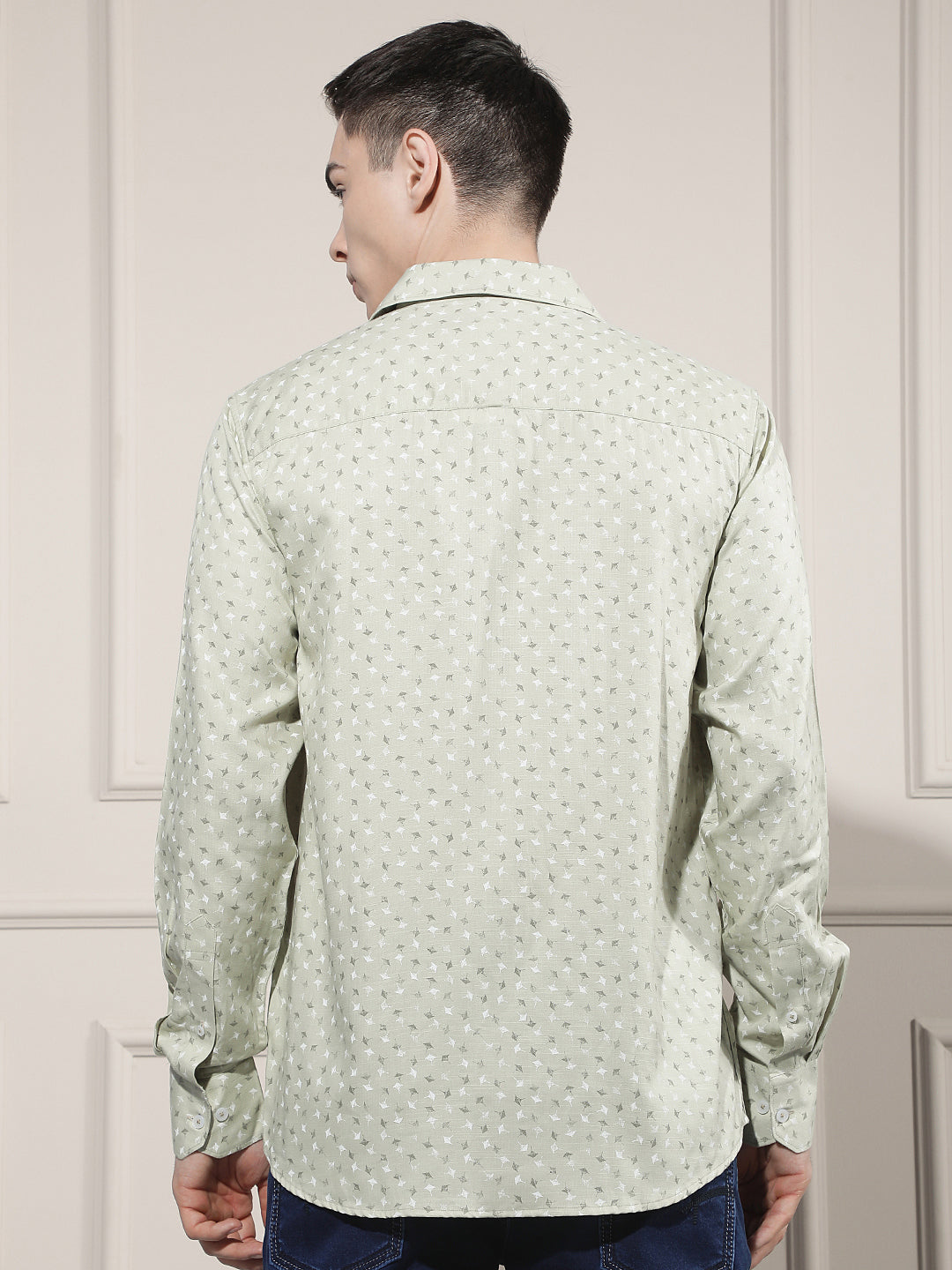 Classic Sage Green Printed Shirt