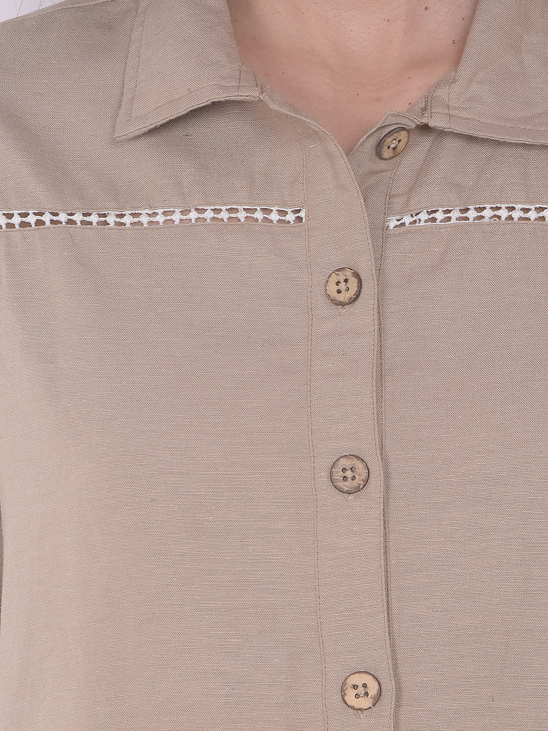 Minimalist Beige Linen Shirt