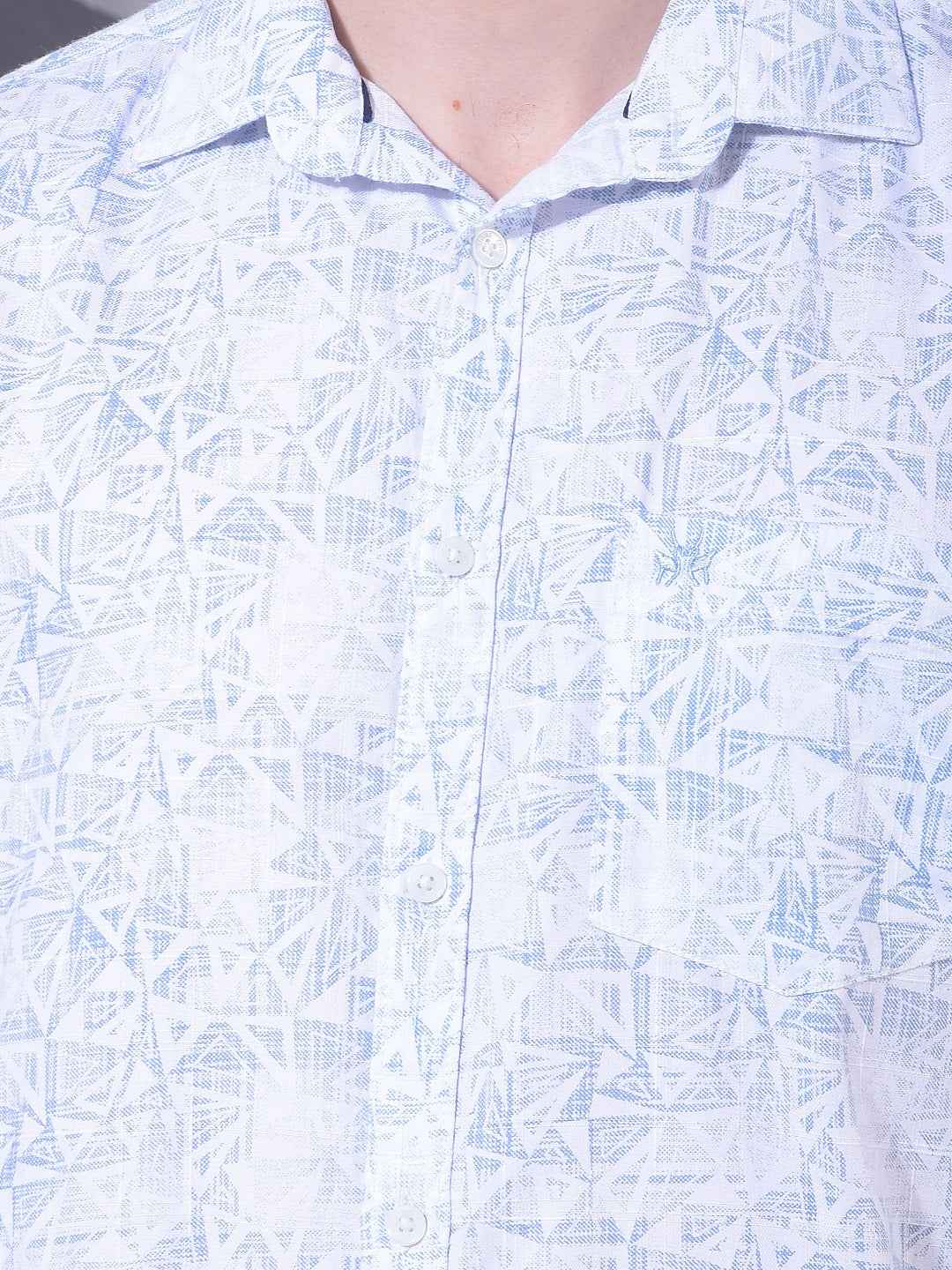 Sleek Blue Chic Printed Shirt