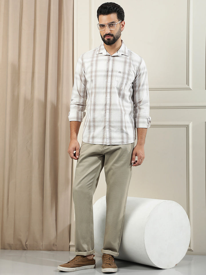 Purple Checked 100% Cotton Shirt