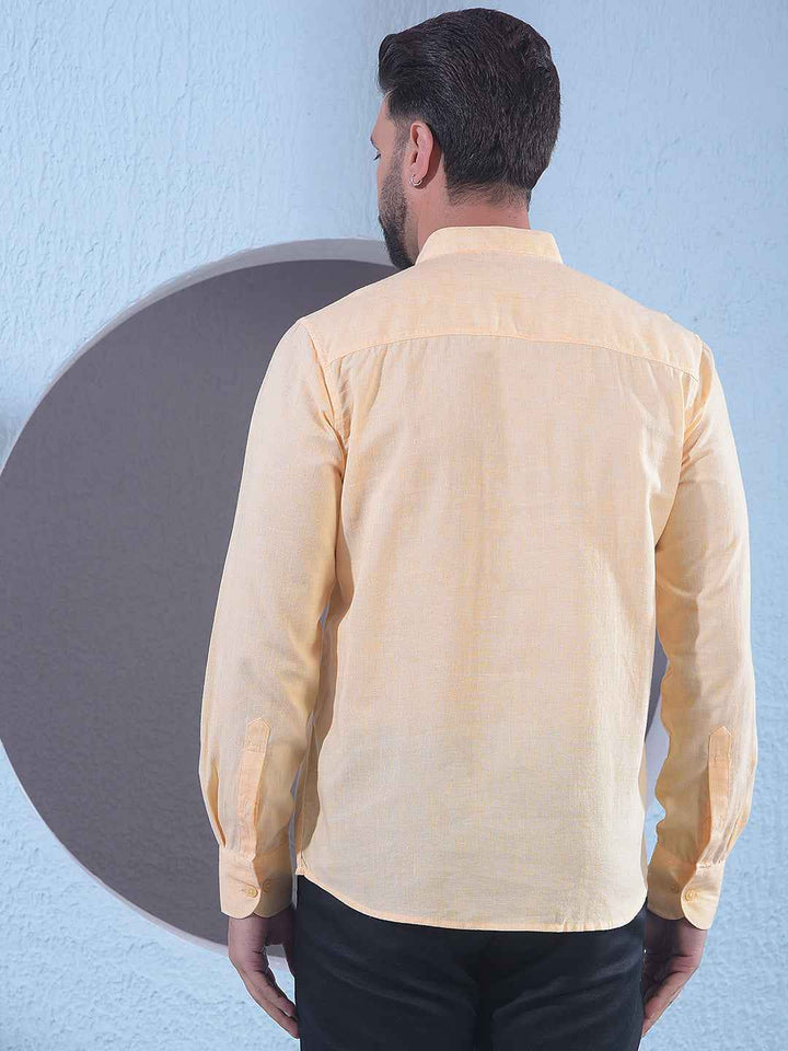 Bright Sunny Yellow Linen Kurta