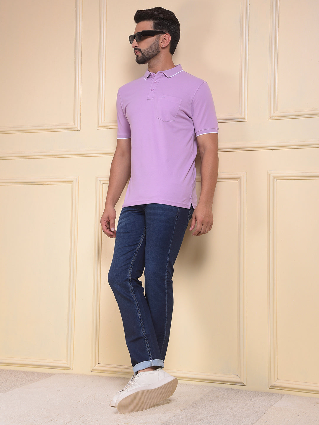 Purple Polo Neck T-Shirt