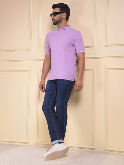 Purple Polo Neck T-Shirt