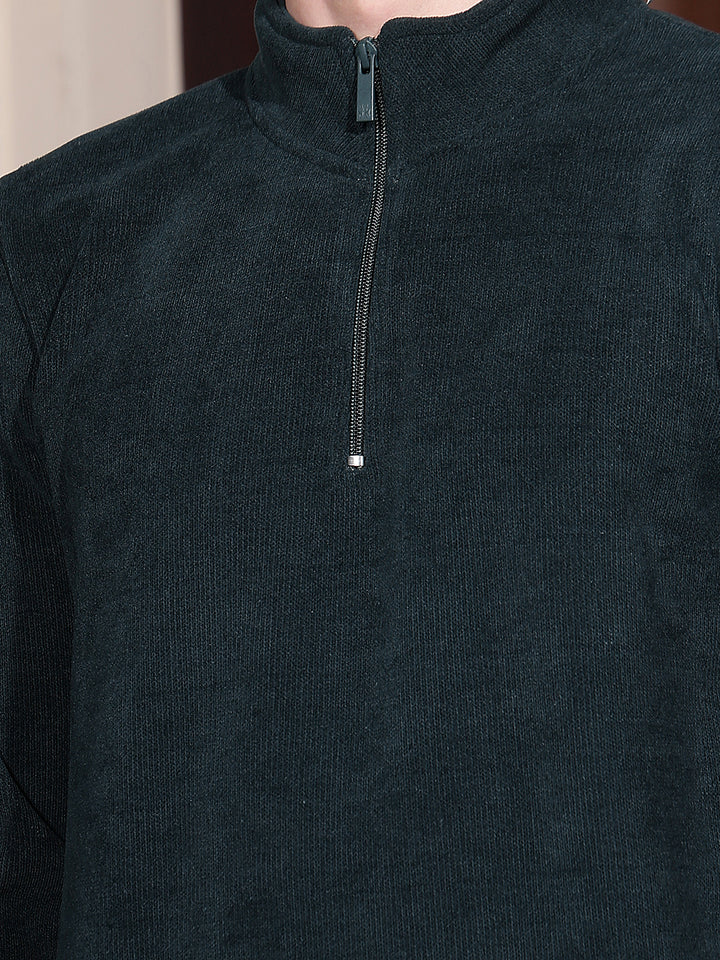 Green High Neck Sweatshirt