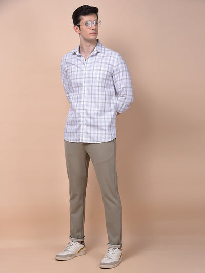 Grey Checked 100% Cotton Shirt