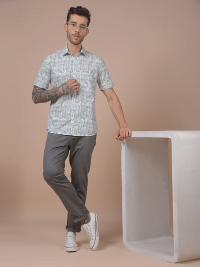 Grey Printed Trousers