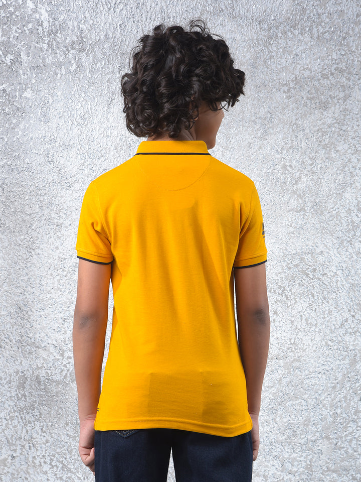 Mustard Polo Neck T-Shirt
