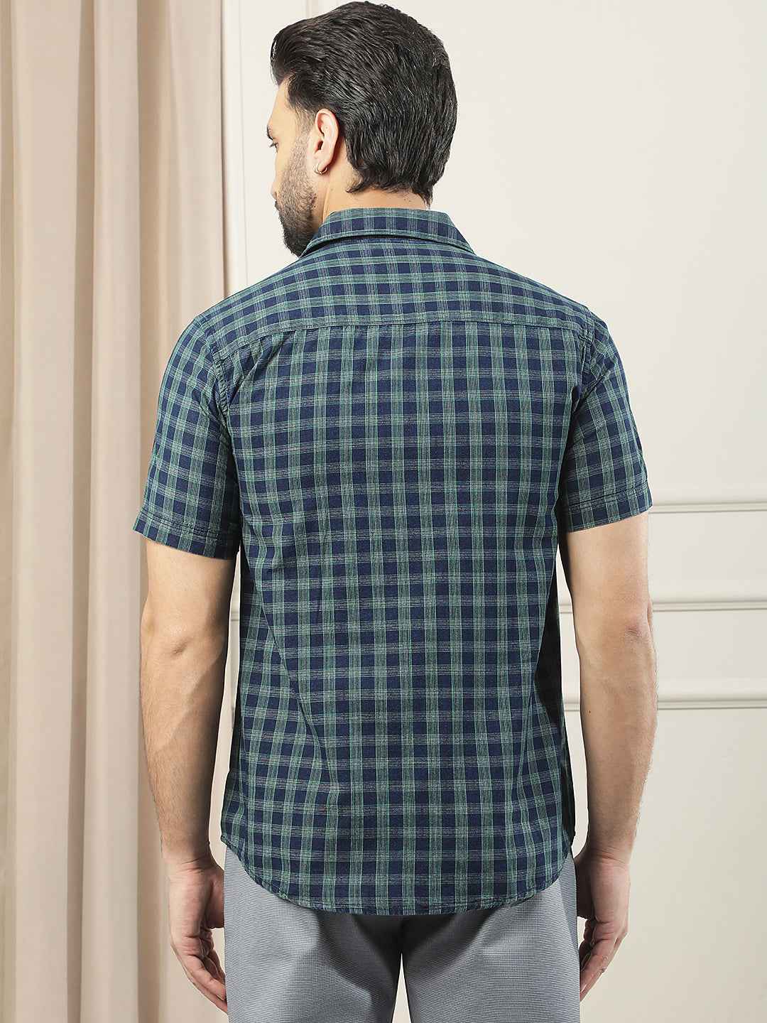 Green Checked 100% Cotton Shirt