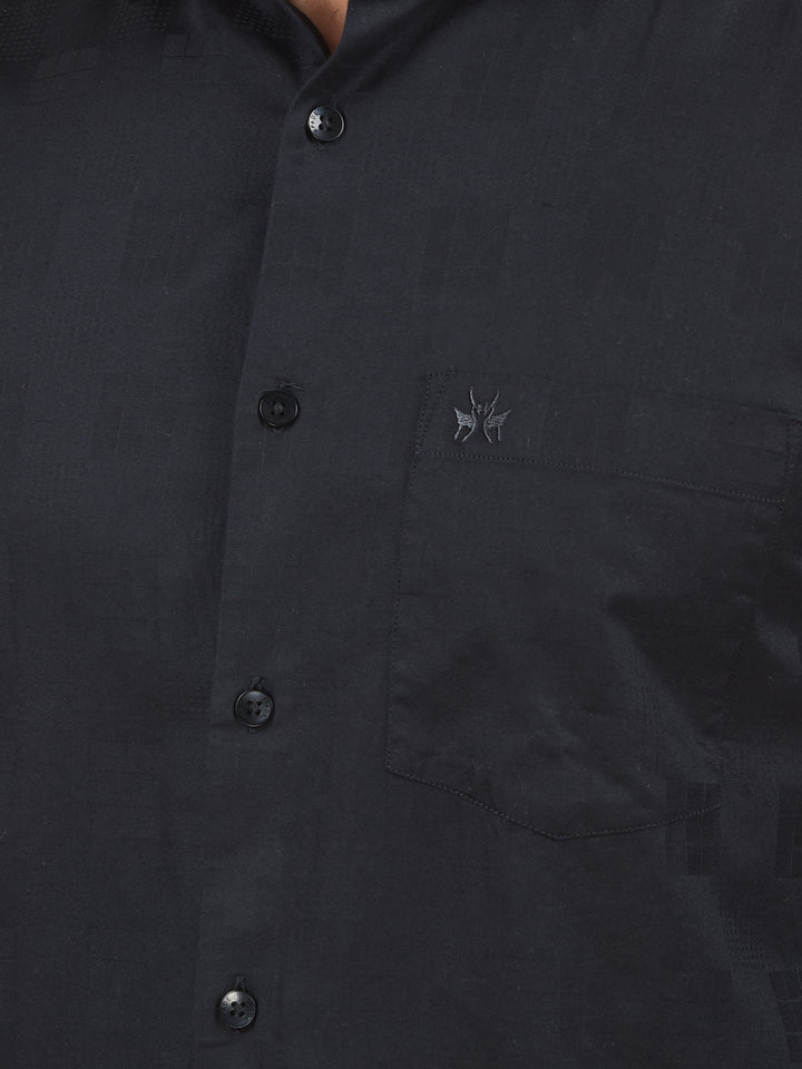 Casual Ease Black 100% Cotton Shirt