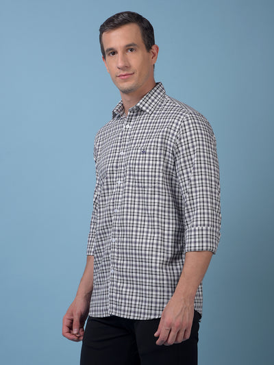 Purple Checked 100% Cotton Shirt