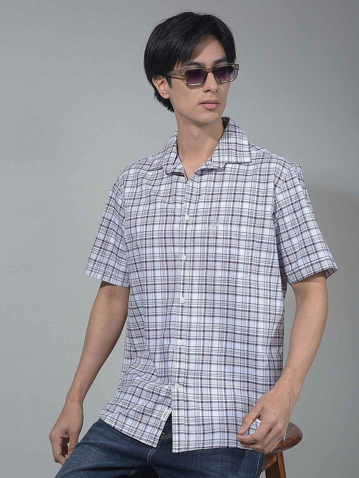 Wine Checked 100% Cotton Shirt