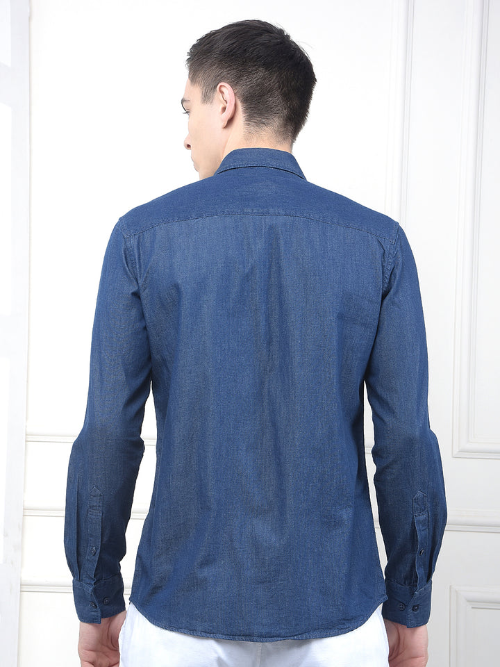 Blue 100% Cotton Denim Shirt