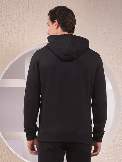Black Embellished Hooded Neck Sweatshirt