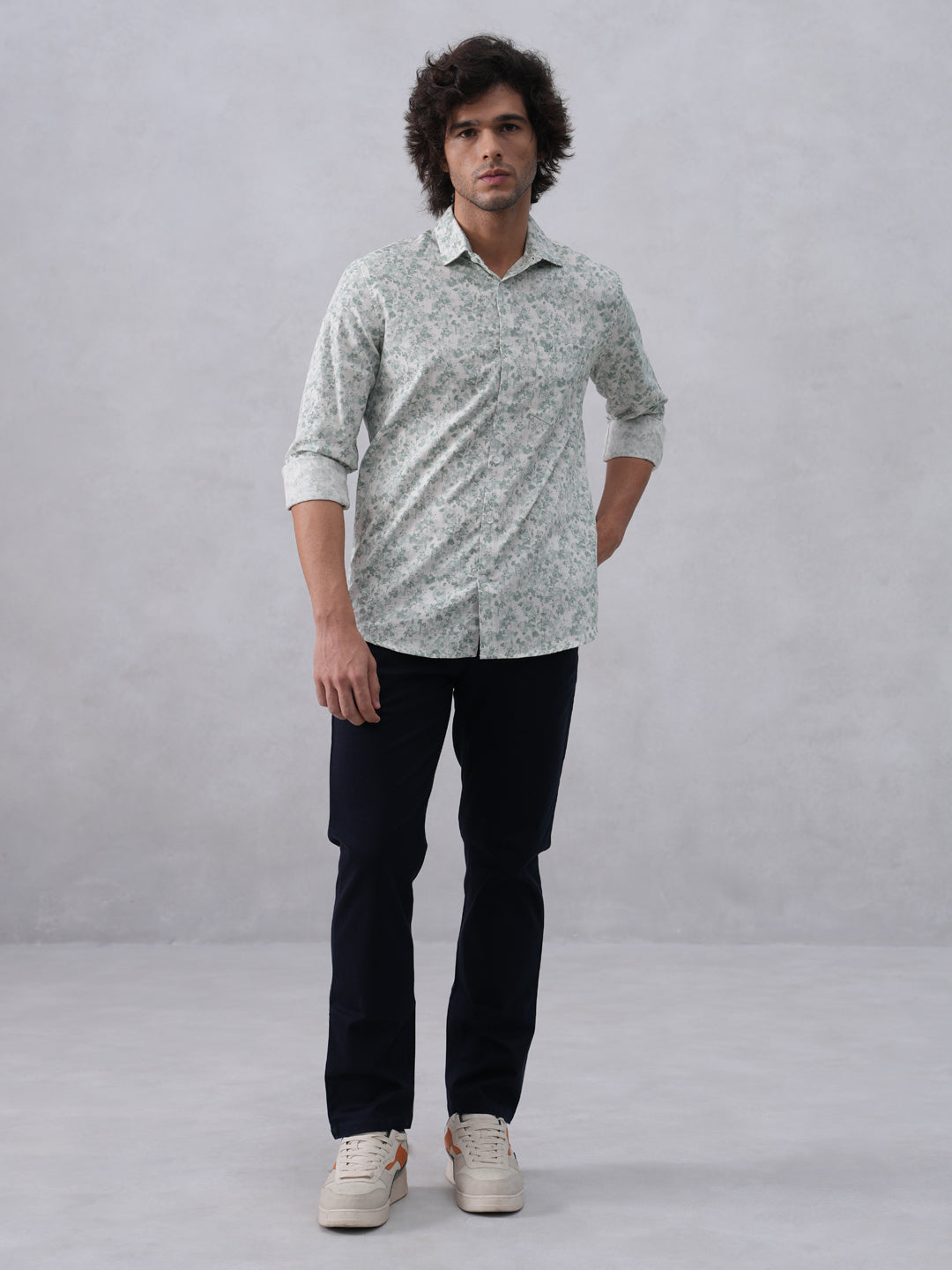 Green Floral Print Shirt