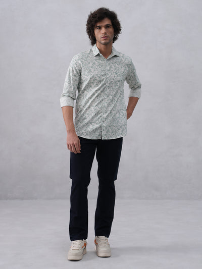 Green Floral Print Shirt